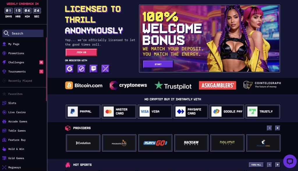 Casino Punkz No KYC Casino